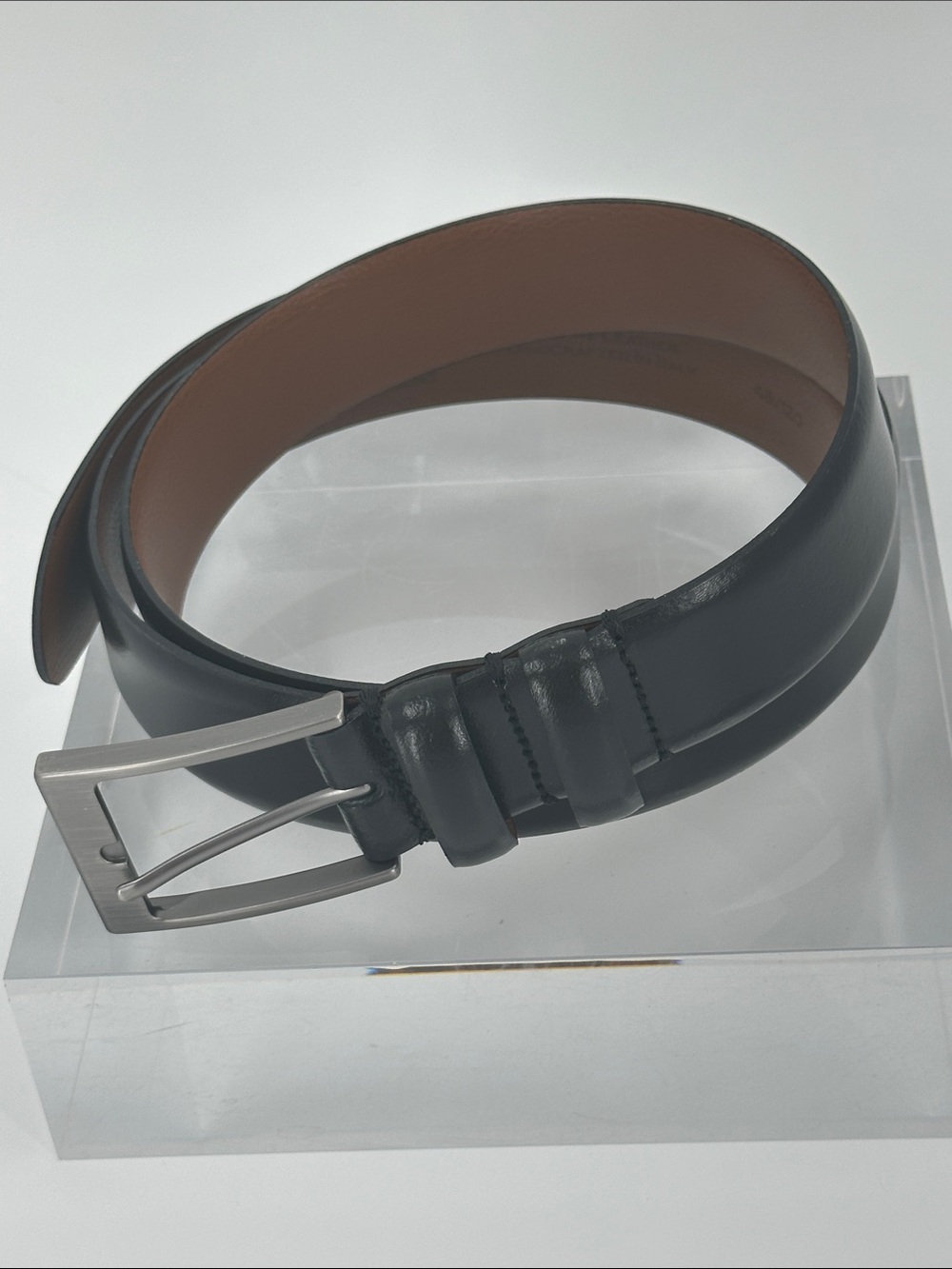 Jos.A.Bank Black Leather Belt. Size:48